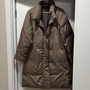 GAP Women's Taupe Puffer long Jacket